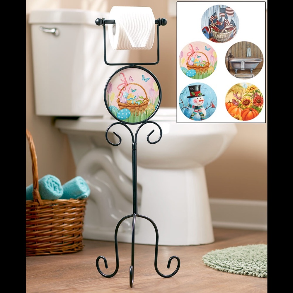 AUCTION PRICE👩🏻‍⚖️ Seasonal 6pc Set Toilet Paper Holder Stand